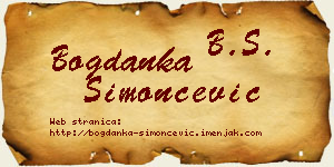 Bogdanka Simončević vizit kartica